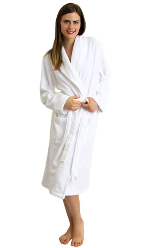 TowelSelections Womens Plush Bathrobe 100% Cotton Luxury Terry Shawl Bath Robe