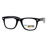 Multi Focus Progressive Reader Glasses 3 Powers in 1 Square Horn Rim Black +1.50