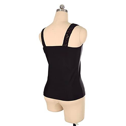 Tops de treinamento de patinação artística, costura de renda elegante sem mangas adultos crianças co