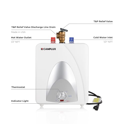 image for CAMPLUX ENJOY OUTDOOR LIFE CAMPLUX Electric Tank Water Heater 1.3 Gall