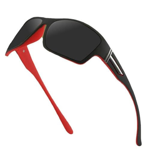 mincl Ultralight Full Reading Glasses for Mens and Womens, Outdoor Square Sports Presbyopia Sunglasses Reader (red, 0.00/+1.0 Magnification)