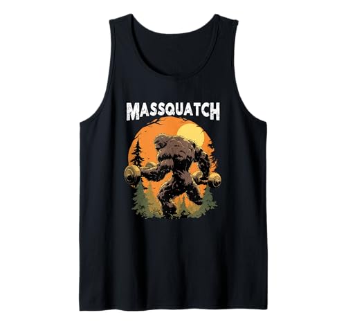 Bigfoot Massquatch Funny Sasquatch Workout Gym Weightlifter Tank Top