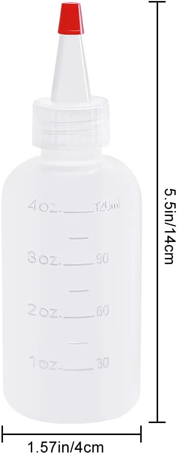 10 Pack 4 Ounce Plastic Squeeze Bottles With Caps Plastic Small Dispensing Bottles Crafts, Art, Glue, Kitchen