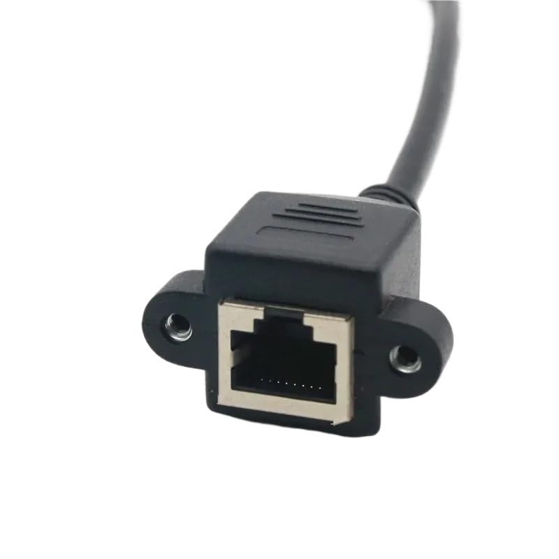 8P8C FTP STP UTP RJ45 Cable Male to Female 1000M Speed Cat5 Cat6e Screw Panel Mount Ethernet LAN Network Extension Cable(0.5m)