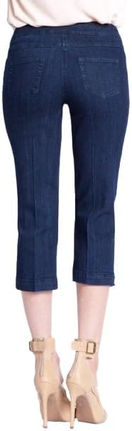Slim-Sation Womens Wide Band Pull on Straight Leg Capri with Tummy Control - Image 4