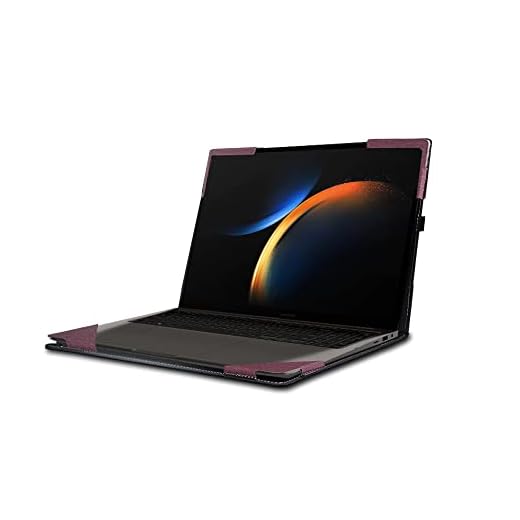 WODBAO Capa para laptop para Samsung Galaxy Book3 Pro, Galaxy Book3 ultra16, à prova de quedas, capa de couro para computador empresarial (vinho vermelho)