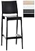 Tabouret de Bar Maya en Plastique Empilable I Chaise de Bar Confortable avec Repose-Pied I Chaise Haute de Cuisine avec Dossier I Hauteur As, Couleur:Noir