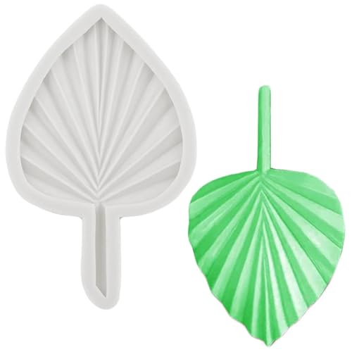 Silicone Molds for Candles,16.8x10.7cm Palm Leaves Silicone Molds Fan Leaf Fondant Mold Cake Decorating Tools Cupcake Topper Candy Chocolate Moulds