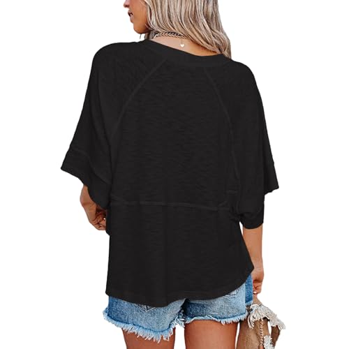 Womens Summer Casual Half Sleeve T Shirts Loose Cute Flowy Babydoll Tops Oversized Boho Tees3