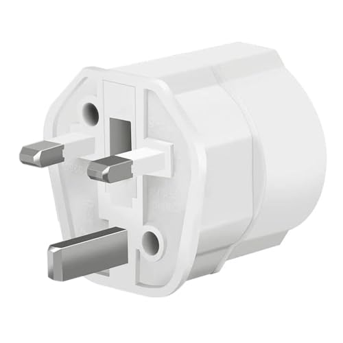 Adaptador Enchufe Tipo G (Inglés) a Europeo (EU), 3.250W, Blanco