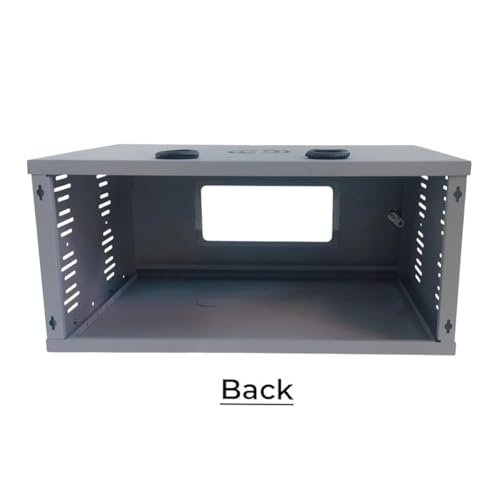 Image of 4U Metal Rack for DVR /NVR /Network Switches - Lockable, Glass Front, Ventilated with Top & Side Airflow, 2-Way Cable Management Holes - 260x550x400mm Secure Equipment Cabinet