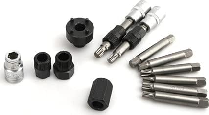Breeze Shears 13 Pcs Alternator Pulley Service Decoupler Insert Bit Socket Set Tool Kit Car Pulley Removal Decoupling Puller 4