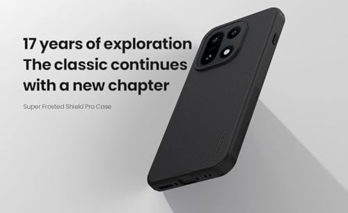 Image of Nillkin Case for OnePlus 15 (1+15) (6.78 inch Inch) Super Frosted Shield Pro Hard Back Soft Border (PC + TPU) Shock Absorb Black Color