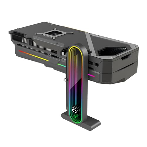 Soporte ajustable RGB para tarjeta gráfica con display de temperatura miniatura 1