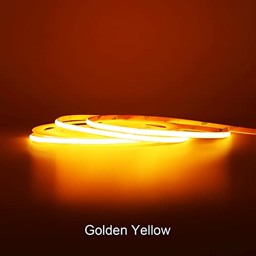 Tira LED COB 12V Amarillo Dorado 5mm con Kit Conector miniatura 2