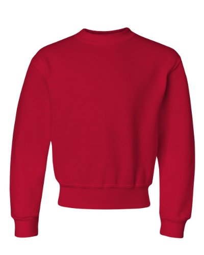 Jerzees Youth Fleece Crew Sweatshirt, True Red, Large