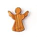 Produktbild KASSIS Olivenholz Schutzengel Glücksbringer Handschmeichler Engel Figur Weihnachtsdeko Geschenk zur Geburt Taufe Kommunion Firmung Jahrestag handgemacht in Bethlehem 6 cm (5er Pack)