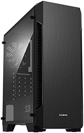 Zalman S3 ATX Mid Tower Computer PC Case, Gaming Workstation MATX ITX Case, 3X Preinstalled 120mm Fans, Full Acrylic Side Panel & Front Side Air Holes (Acrylic - 3 Fan)