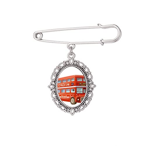 Broche bus londonien rouge double decker bijou vintage taille M