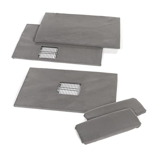 Image of Prevue Pet Products Ferret Cage Plush Fitted Grille and Platform Cover Set, Gray, 30.0 inch L x 20.0 inch W x 0.5 inch Th