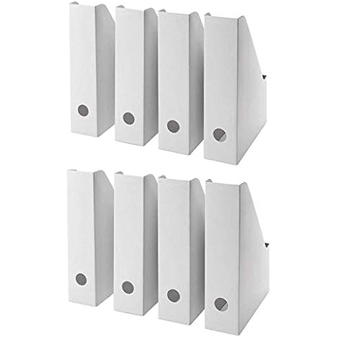 Homerite White Magazine File Organizer Storage Box (8 Pack) Cover