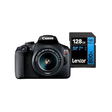 Câmera Digital Canon EOS Rebel T7+ S18-55 IS II BR kit com Cartão de Memória Lexar Blue 128GB