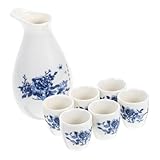 Service à saké complet : comprend une carafe à saké et six tasses, idéal pour les réunions de famille, les fêtes ou les dîners intimes