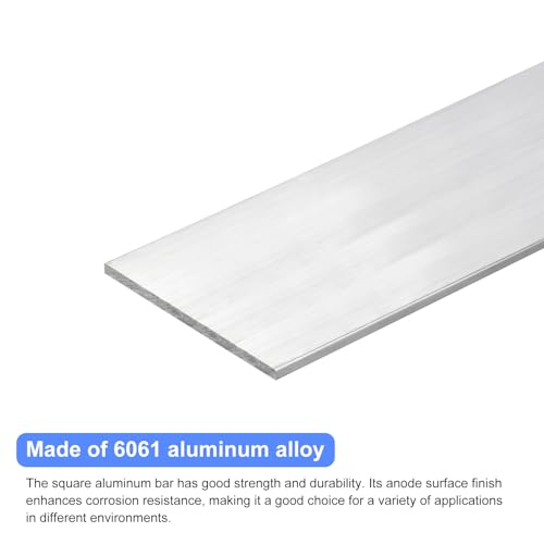 Image of uxcell Square Aluminum Flat Bar, 3 /16 inch Thick 3.5 inch Width 12 inch Length Square Aluminum Bar 6061 Aluminum Flat Plate, 4 x 90 x 305mm T6511 Solid New Mill Stock for Industrial Building