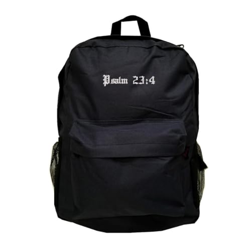 Bible Verses Psalm chapter 23 verse 4 Embroidered text Backpack love God