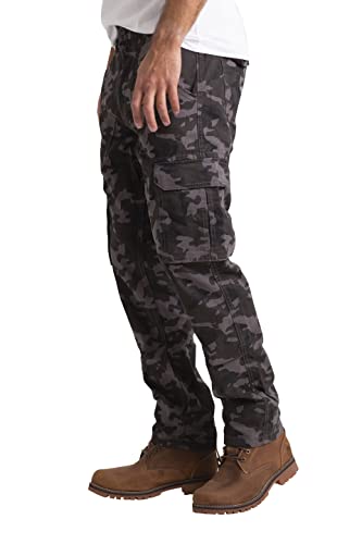 Mens Cargo Combat Work Pants Camouflage Relaxed Casual Cotton 6 Pockets Construction Workwear Pants Sizes 32W-44W2