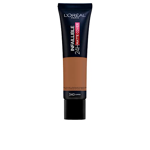 L'Oréal Paris Infaillible 24H Matte Cover Fond de Teint Haute Couvrance Matiifiant/Léger 340 Cuivre 1 Unité