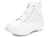 Tienen plataforma REFRESH - Zapatilla cierre de cremallera para mujer, color: blanco, talla: 39