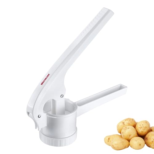 Westmark Spätzle- und Kartoffelpresse 1 Stk. – Vielseitige Teigpresse für Spätzle, Kartoffelpüree und Spaghetti-Eis – Weiß