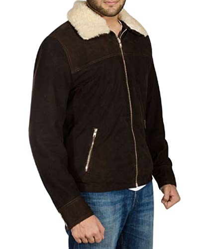 LP-FACON Mens Biker Brando Motorcycle Biker Black Leather/Faux Outerwear4