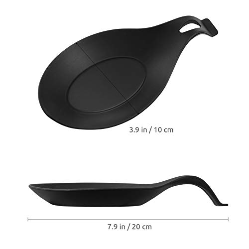 Hemoton 2 peças de descanso de colher de silicone para colher suporte de utensílios de cozinha para restaurante em casa (preto) 6 Hemoton 2 peças de descanso de colher de silicone para colher suporte de utensílios de cozinha para restaurante em casa (preto) - Imagem 6