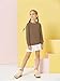 Girls Long Sleeve Shirts Kids Fashion Crewneck tops Cute Fall Outfits 5-14 Years Brown