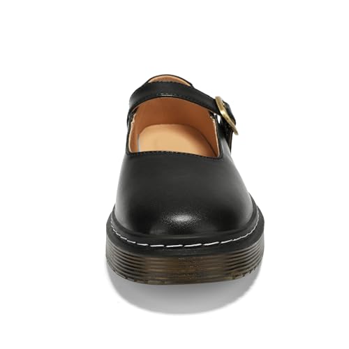 Women's Mary Jane Flat Shoes Comfort Platform Buckle Ankle Strap Flats Breathable Slip On Lightweight Office Work Shoes3