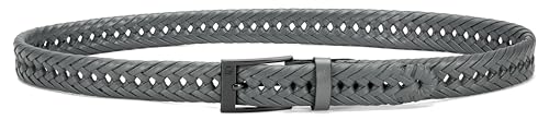 Image of Chaoren Leather Ratchet Belt 2 Pack Dress with Click Sliding Buckle 1 3 /8 inch in Gift Set Box - Adjustable Trim to Fit