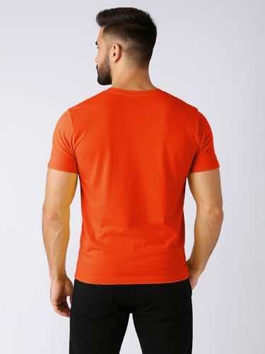 Image of Friskers Men's V-Neck Short Sleeves Cotton T-Shirt - Casual T-Shirt, Regular Fit
