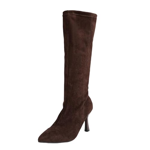 Bottes d'hiver mi-mollet en daim pour vos sorties chics en ville