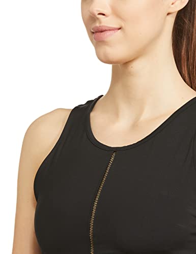 Image of Reebok Women's Polyester Blend Solid Fitted Crop Non-Padded Bra