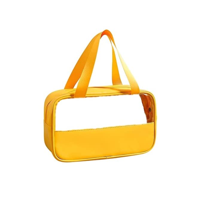 Cosmetic Makeup Organizer Toiletry Bag Grooming Kit Pouch Portable Organizer Case Carry Water Proof Pouch for Women and Men with Zipper (Medium, Yellow)