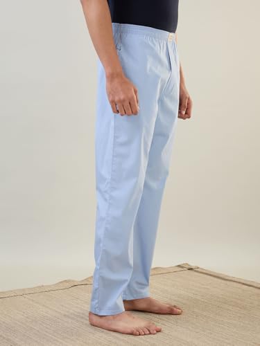 Image of SleepZ by Raymond Men Regular Fit Solid Pattern Pure Cotton Sleepwear Pyjama