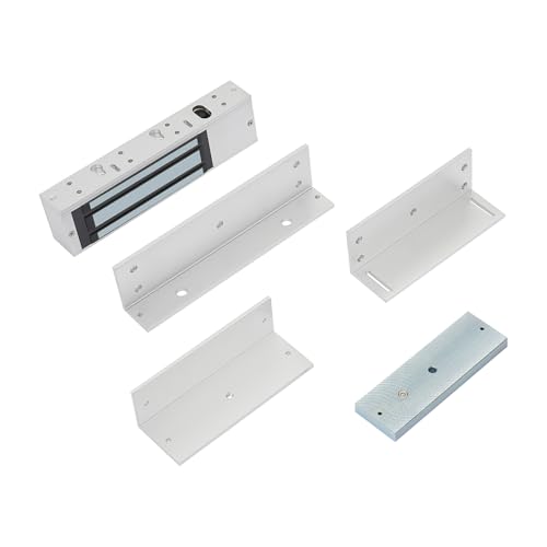 Electric Magnetic Lock with Z and L Brackets, 500kg /1102.31lbs Holding Force, with LED Indicator, for Wooden Doors, Glass Doors, Metal Doors, Fire Doors, Cabinets, Access Door Locks, Etc