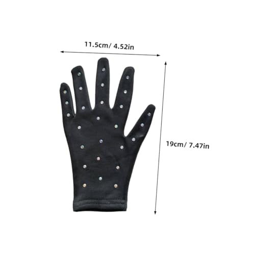 BESPORTBLE Rhinestone Stage Performance Gloves for Dance and Figure Skating Comfortable Stretchable Party Finger2