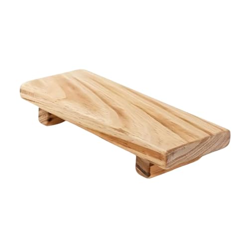 Gralara Bandeja de Madera con Patas para perfumes, Soporte rústico para Tartas, Bandeja para jabón, Pedestal de Madera para baño, hogar, tocador, Cocina, MarrÓn