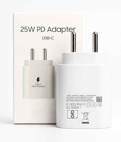 Image of 25W Type-C PD 3A Fast Charging Adapter Compatible with Galaxy A17|A36|A55|A16|M36|M35| M05|M06|F36|F56|F06|F05|Tablet & Other 25Watt USB C Superfast Charge Charger|Travel Adaptor - White