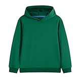 Phedrew Cotton Kids Hoodie Sweatshirt Midweight Long Sleeve Pullover Boys Girls Tops Clothes for Toddlers(Age 2-14) Forest Green