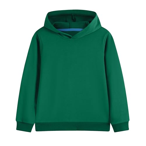 Phedrew Cotton Kids Hoodie Sweatshirt Midweight Long Sleeve Pullover Boys Girls Tops Clothes for Toddlers(Age 2-14) Forest Green