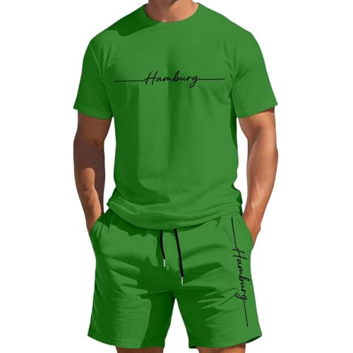 Ensemble homme t-shirt short vert vêtement sport baseball S